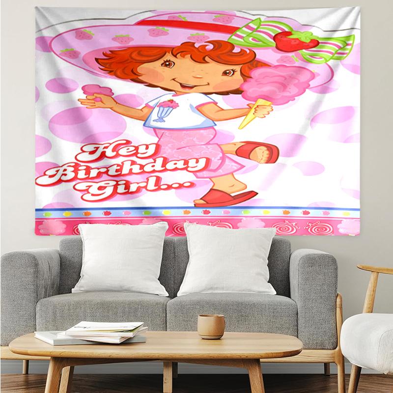 Straw-berry Quick-Dry Tapestry Hanging for Bedroom,Livingroom, Playroom,Decor Art Room Wall Tapestry Holiday and Birthday Gifts