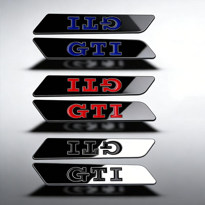 RUNTB1 Metal GTI Logo Side Fender Emblem Bumper Strip for VW Volkswagen Golf MK5 3 4 5 6 7 Polo Passat Jetta Tiguan Beetle Touran Bora