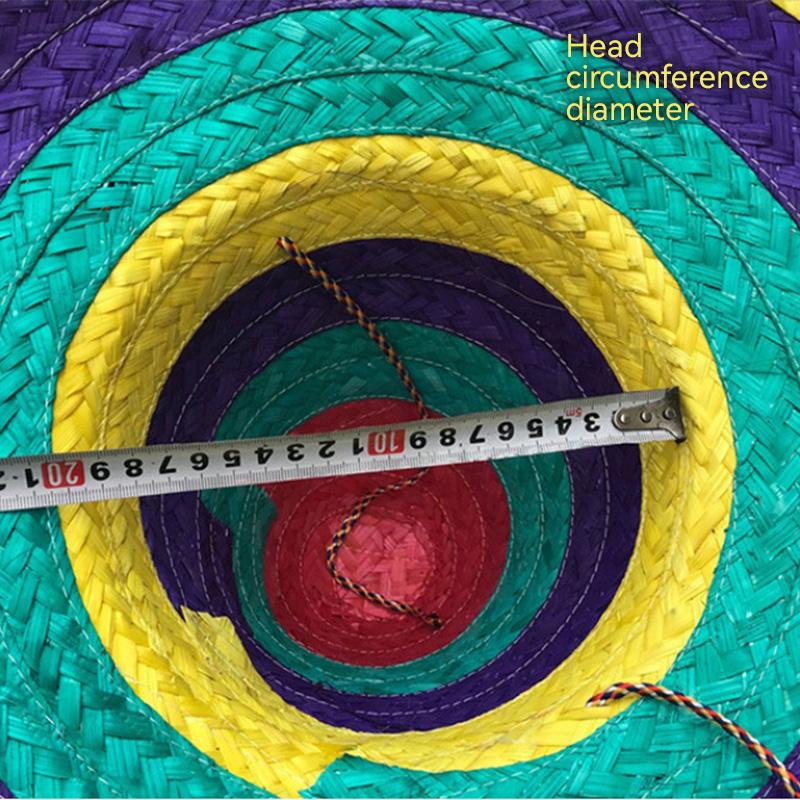 Mexican Sombrero Hat Colorful Felt Fiesta Large Sombrero Hat with Ball Fringe for Fiesta Mexican Theme Party Outfit Accessories