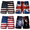 Boxshorts Hose USA Amerika UK Britische Flagge 3D-Druck Training MMA Unisex Herren Damen Schnelltrocknend Fitness Studio Sport Workout Lässig Streetwear