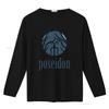 POSEIDON Klassisches Herren T-Shirt Weiß X-Large vintage gewaschenes Oberteil für den Alltag Dehnbar Weich homme Designer-Kleidung Unisex