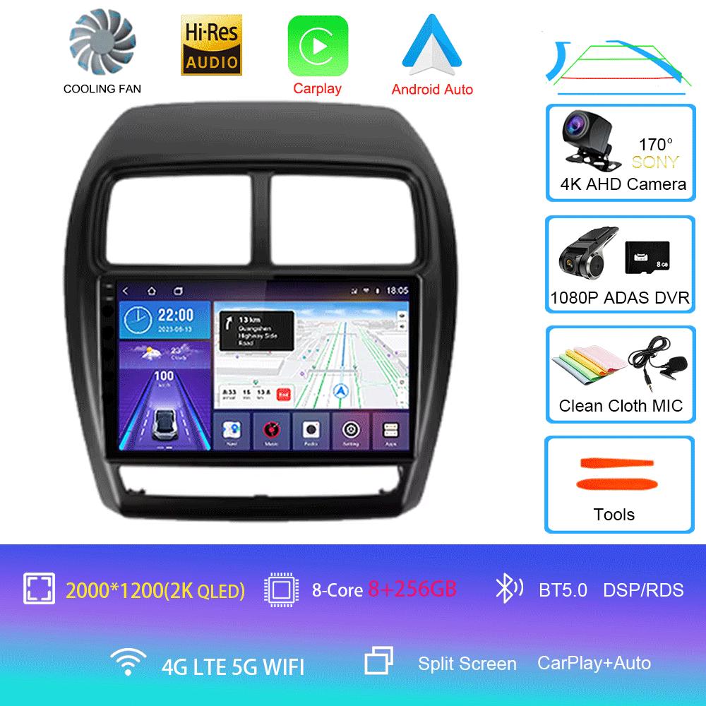 For Mitsubishi ASX 1 2016 2017 2018 2019 2020 - 2022 Android 14 Car Radio Player DSP Carplay 8G 256G Stereo No 2 Din DVD Screen
