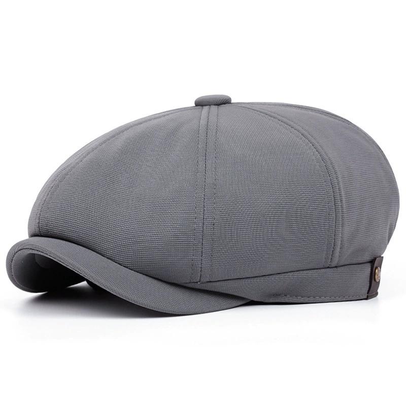 Frühling Sommer Lässige Schiebermützen Atmungsaktive Outdoor Retro Baskenmützen Achteckige Hüte Mode Einfarbig Flache Kappen