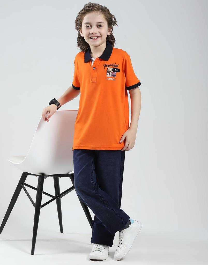Monte Carlo Boys Printed Collar Neck Tshirt