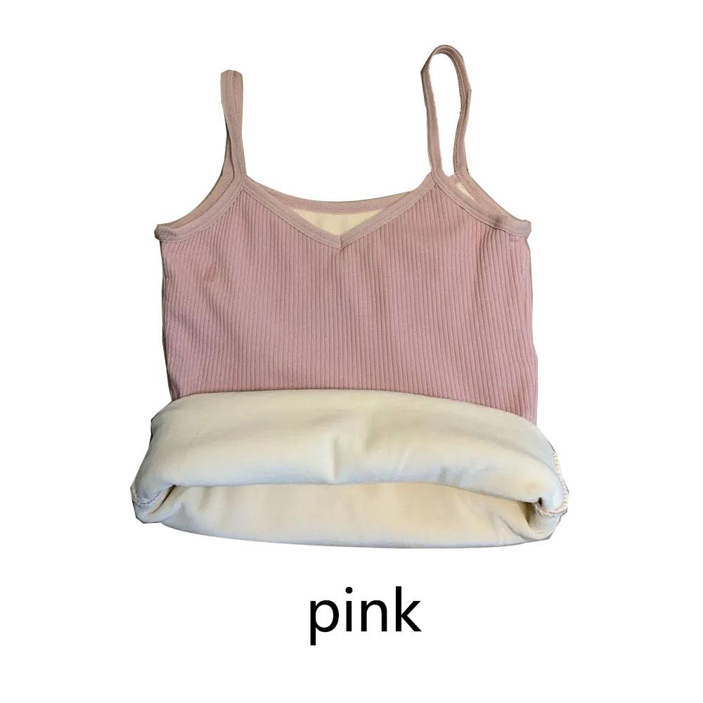 T-shirt Sleeveless Tops Women Winter Warm Underwear Solid Color Thermal Casual Nightwear Sexy Elasticity Female Thin Velvet