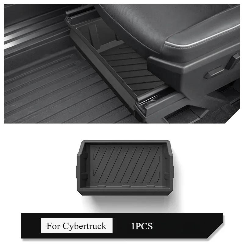 For Tesla Cybertruck 2025 Underseat Storage Box TPE Front Seats Drawer Hidden Storage Tray Organizer Car Interior Accessories