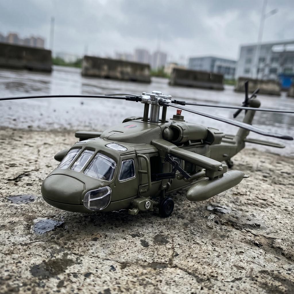 1:64 Sikorsky UH-60 Black Hawk Utility Armed Transport Helicopter Alloy Diecast Home Decoration Desktop Display Present Ornament