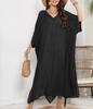 Rochie de baie pentru femei, plus mărime, vară, casual, cu guler în V, cu mânecă jumătate, rochie de plajă