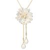 2021 Autumn And Winter Shell Flower Sweater Chain Women'S Fashion Simple Atmosphere Pearl Fringed Necklace