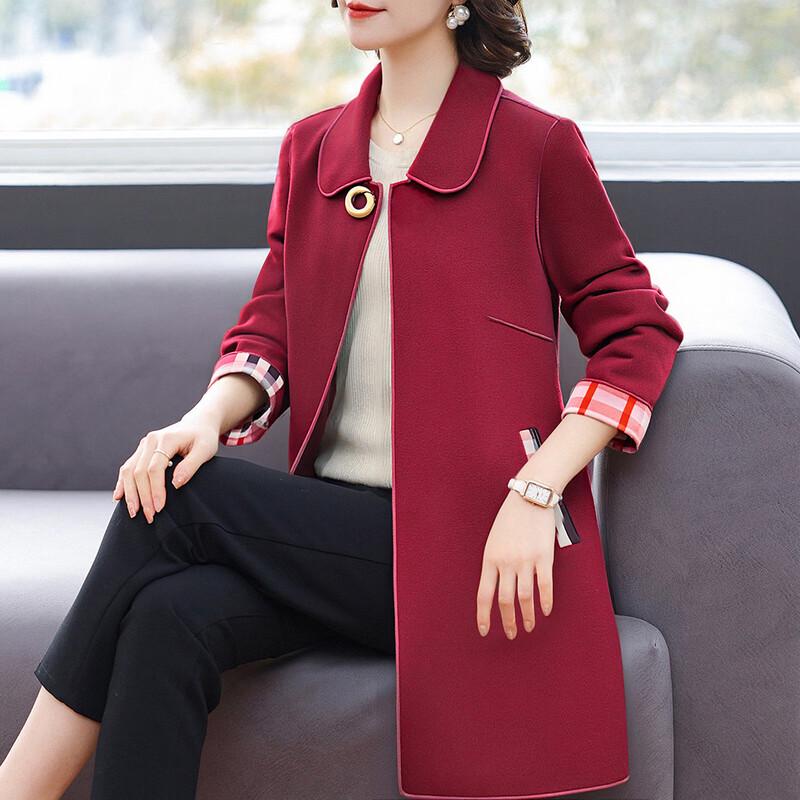 Vergangene Elegante Umlegekragen Damen Herbst/Winter Jacke