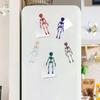 5 ks 3D tištěný magnet na ledničku kostra pohyblivá figurka kostry s pohyblivými klouby halloweenská gotická kostra magnetická dekorace na ledničku
