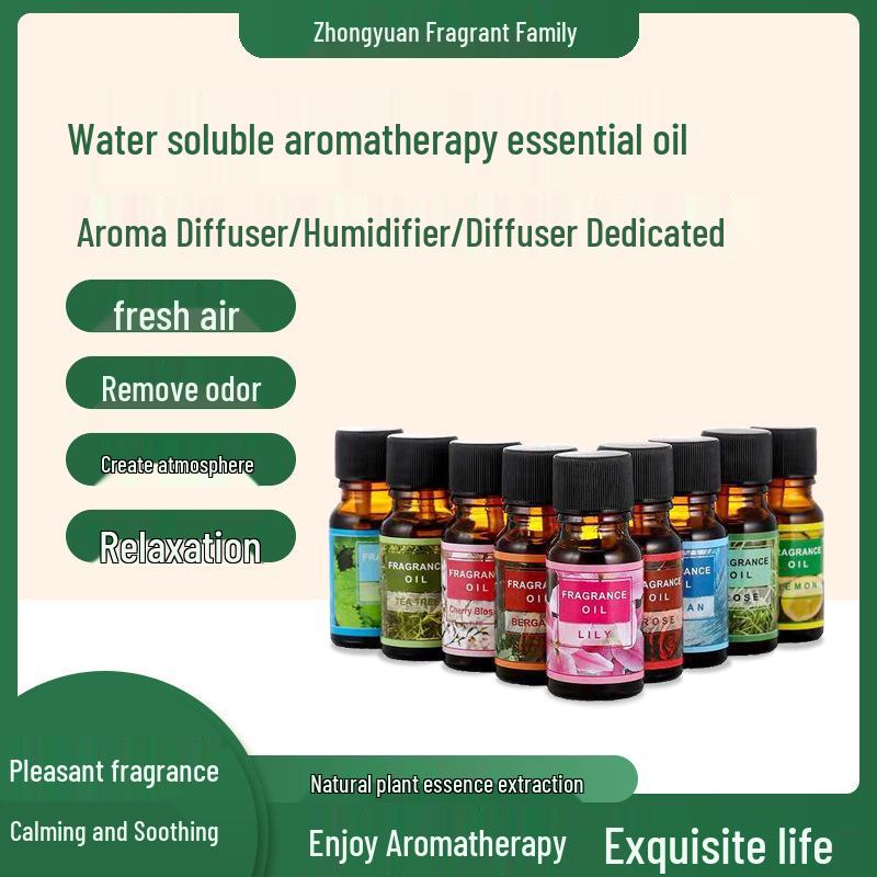 10ml Water-Soluble Aromatherapy Essential Oil - Lavender, Sandalwood, Rose Fragrance for Home Diffuser Rose