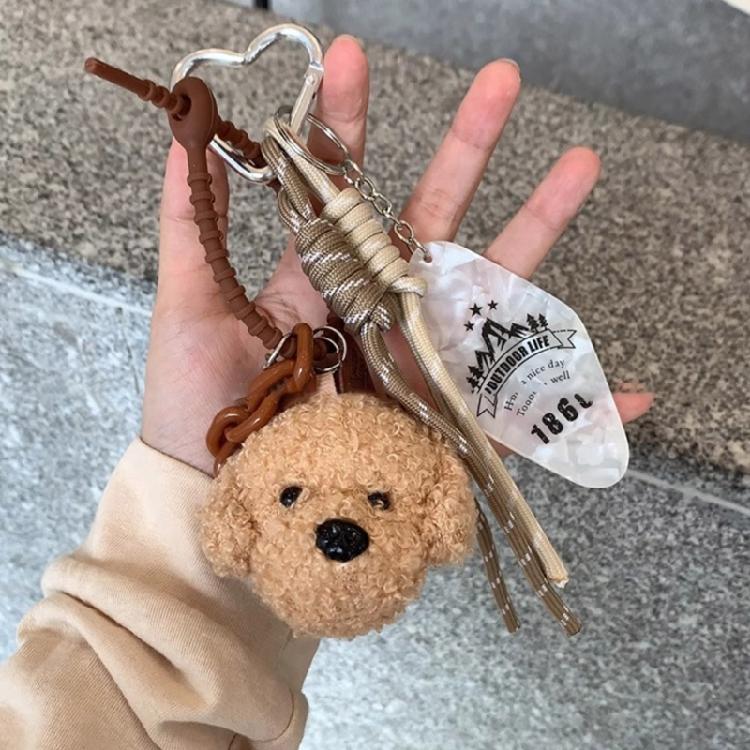 Practical Bag Pendant Cartoon Bear Dog Keychain Plush for Keys and Bags Soft and Practical Designs Bag Charm