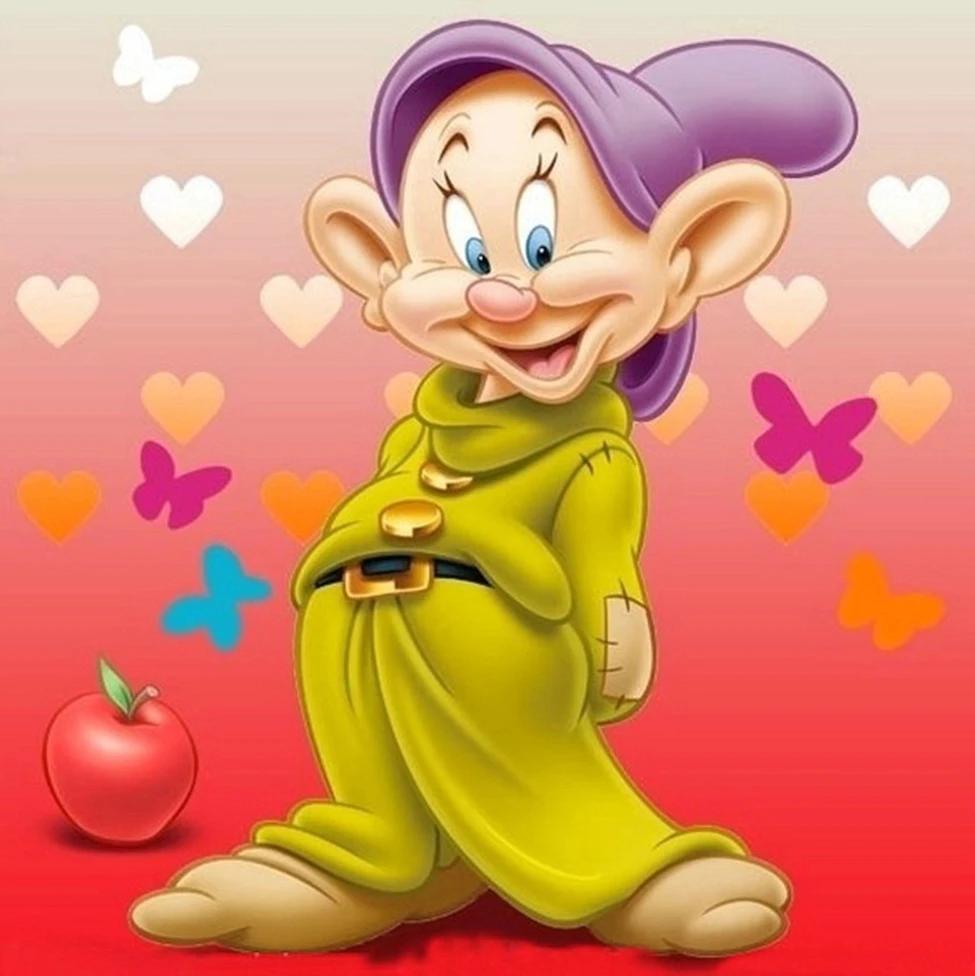 

Алмазная мозаика, Семь гномов, Круглая алмазная мозаика, Мультяшное изображение, Вышивка крестом, Подарки ручной работы для детей Round 30x30cm