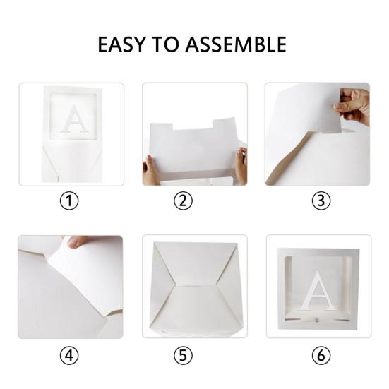 Balloon Box Exquisite Party Decor Baby Shower Supplies A-Z Letter Cardboard Cube Clear Box for Propose Marriage