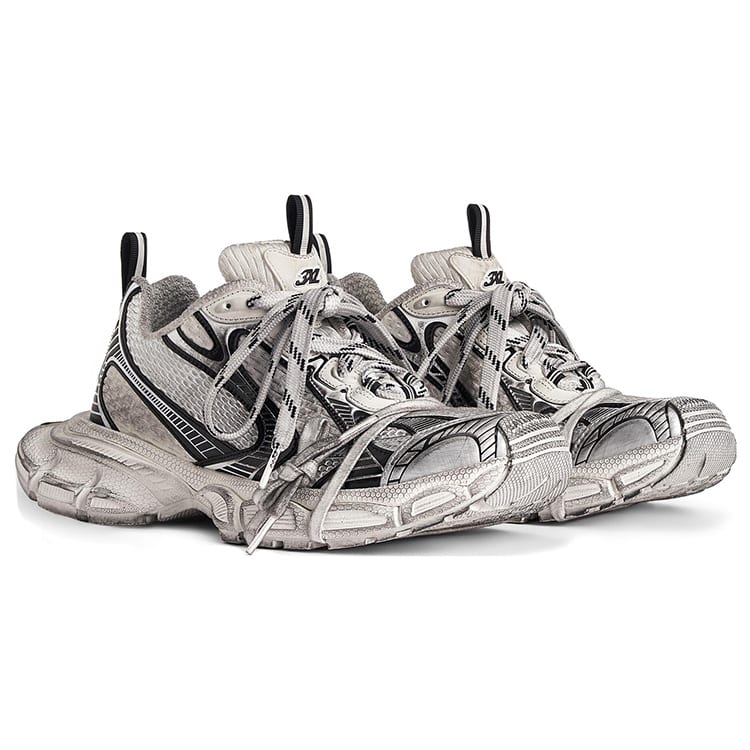 Balenciaga 3XL Scarpe da Ginnastica Basse Chunky da Uomo Bianco & Nero 734734W3XL49710