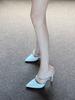 High Heel Shoes For Women With Pointed Toe And Water Diamond Embellishments For Summer Fashion