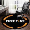 1pc Free Fire Logo Design Round Carpet, Made of Polyester,Perfect for Decorating Office Chairs, Living Rooms,Vibrant Decorative Rug