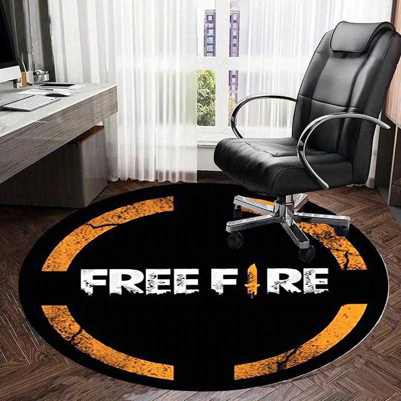 1pc Free Fire Logo Design Round Carpet, Made of Polyester,Perfect for Decorating Office Chairs, Living Rooms,Vibrant Decorative Rug