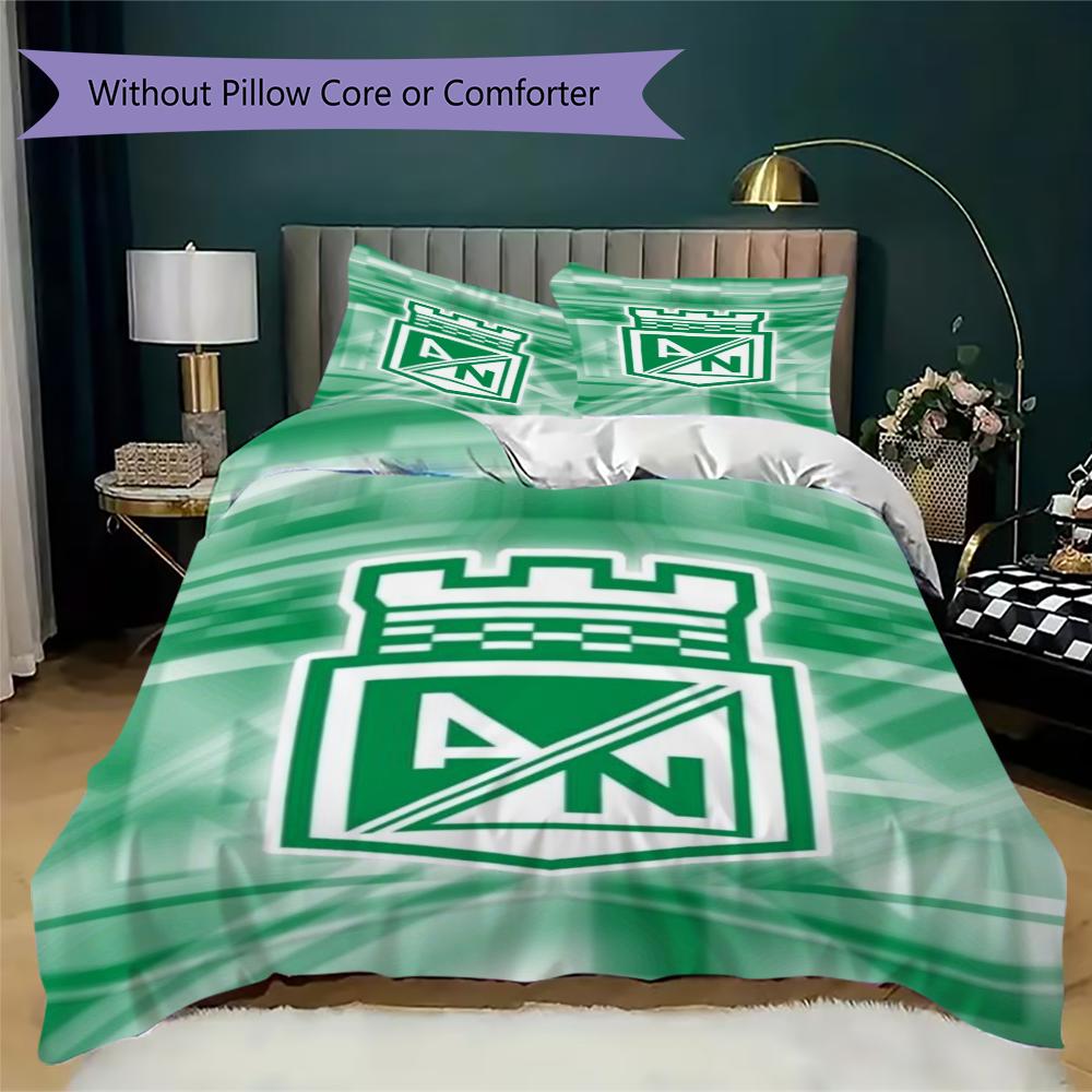 Atlético Nacional Pattern Bedding,Quilt Set Quilt Cover Pillowcase Home Birthday Gift(1 * Duvet Cover + 2 * Pillowcase, Without Core)_lx
