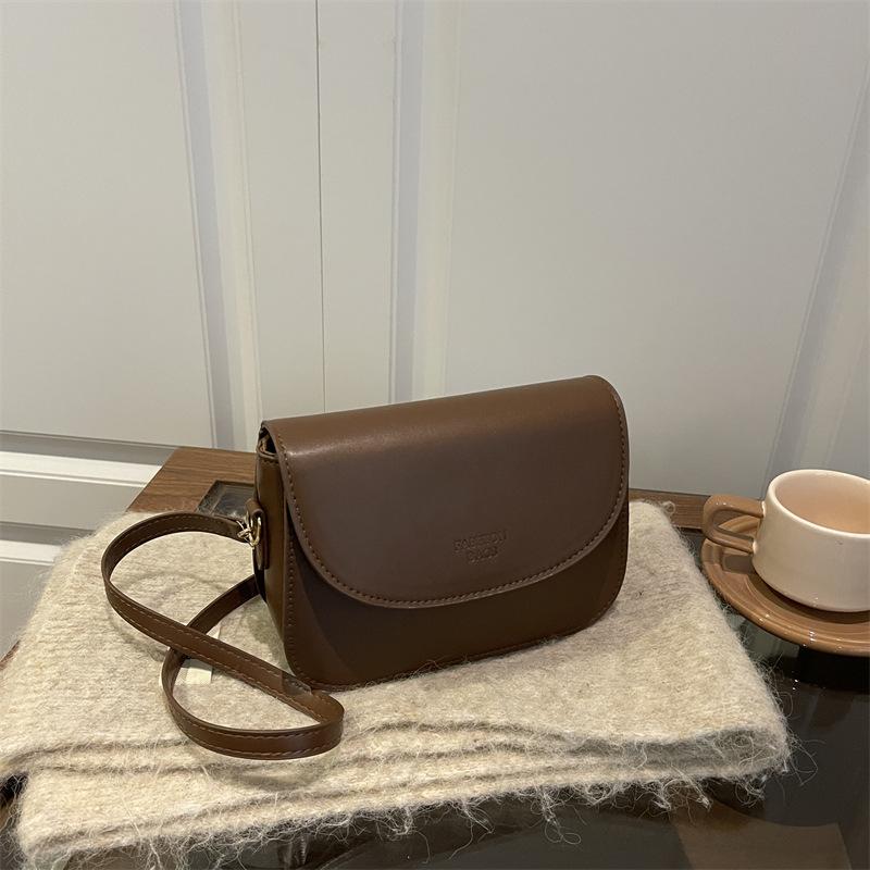 Strukturierte kleine Tasche Damen neue Mode schlichte Messenger kleine quadratische Tasche atmosphärisches Nischendesign Retro Umhängetasche