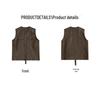 Korean Style Women's PU Leather Vest: Oversized, Sleeveless with Irregular Hem for Fall 2024.