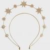 European Baroque Rhinestone Star Bridal Headband - Double Layer Gold Alloy Accessory