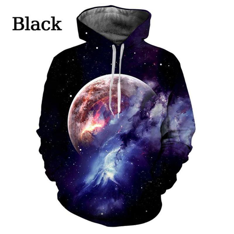 

3D Starry Sky Printed Hooded Sweater 3D Starry Sky Print Pullover Hoodie 1 piece XXXL