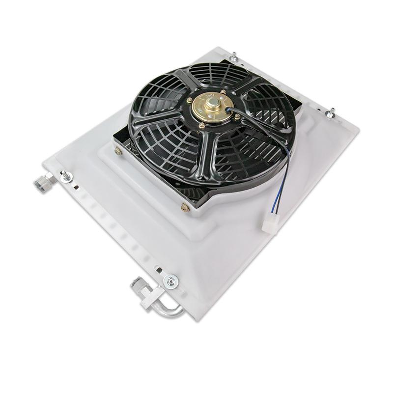 Universal Radiator Cooling Fan Assembly Aluminium Condenser Assembly 14   x 18   for Vintage Car Truck Pickup AC Conditioning Suction fan 12V