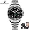PAGANI DESIGN 40MM Black gray dual tone GMT Mechanical watch Sapphire Ceramic Bezel Automatic Stainless Steel Waterproof Watches