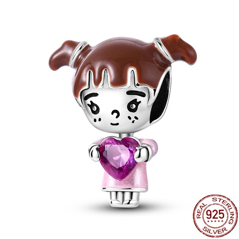 New In Copper Boys Girls Couple Charms Beads For Original Women'S Bracelets Fine Diy Jewelry Pendant Gifts