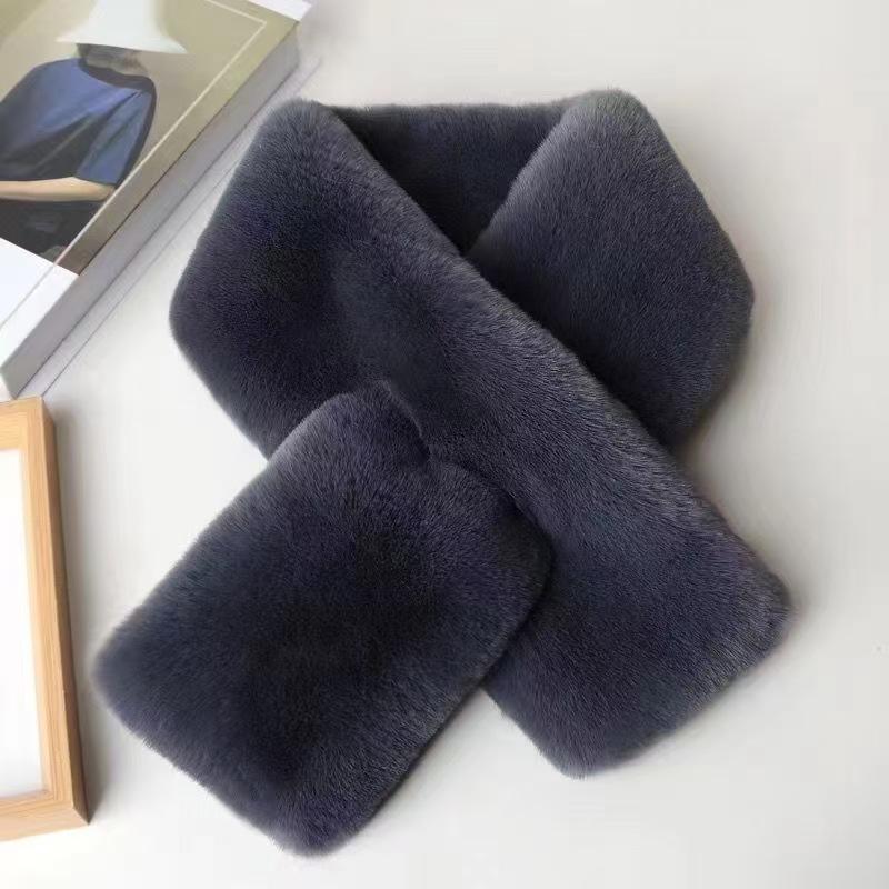 Women's Stylish Winter Faux Mink Rabbit Fur Scarf - Versatile, Thick & Warm Neck Warmer