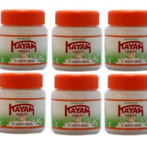RSINC Sheth Bros Ayurvedic Kayam Tablets - 30 Tablets from India (Pack of 6) JL155423220896