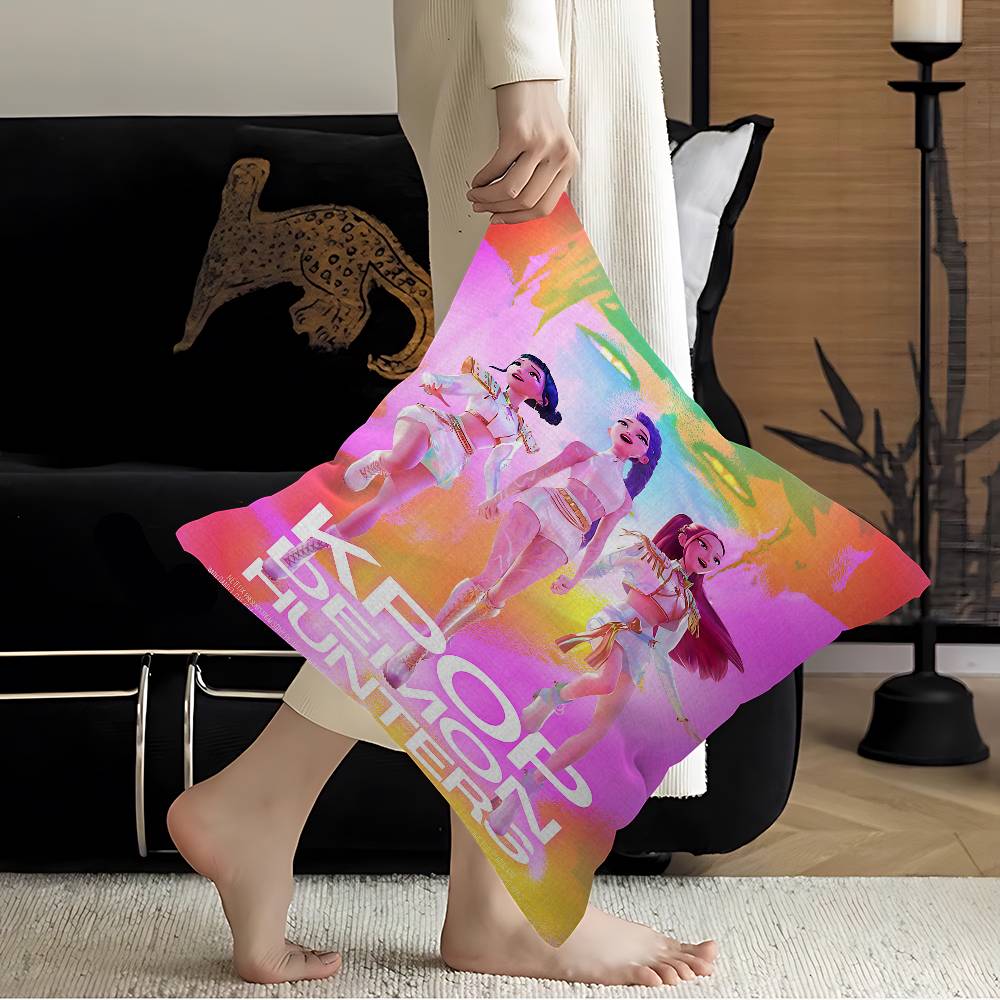 Anime K-Kpop Demon Hunters Pillow Cover Sofa Cushion Cover Home Room Decoration Children Gift