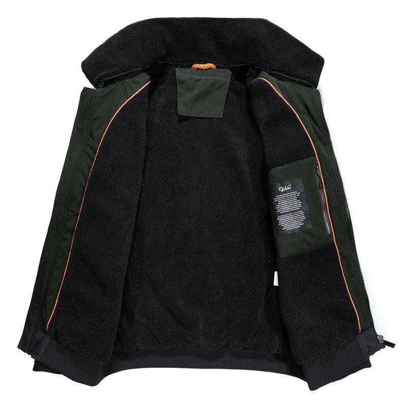 Men's Large-size Fashion Youth Cotton-padded Clothes, Winter Men's New Jackets, Tops, Thickened and Piled Warm Fur Collar Cotton Clothes