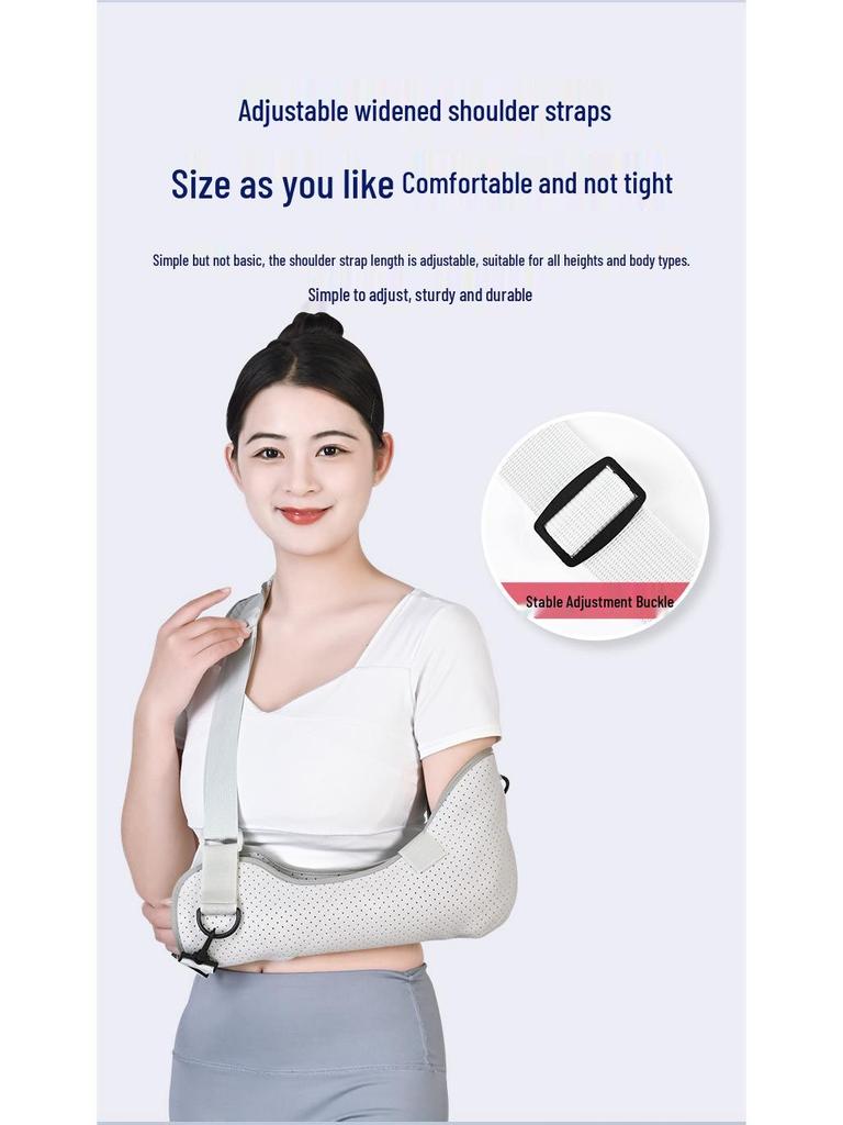 Breathable Forearm Sling: Elbow, Shoulder, Wrist Support with Fixation Strap for Adults