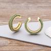 New Arrival Copper Zircon Round Ear Cuff For Women Without Piercing Earrings Jewelry Earcuff Real Gold Color Fashion Jewelry