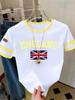 Summer Women's England Print Round Neck Short Sleeve T-Shirt Summer Graphic Te Jerseys Plus Size Sport T-Shirt Tops