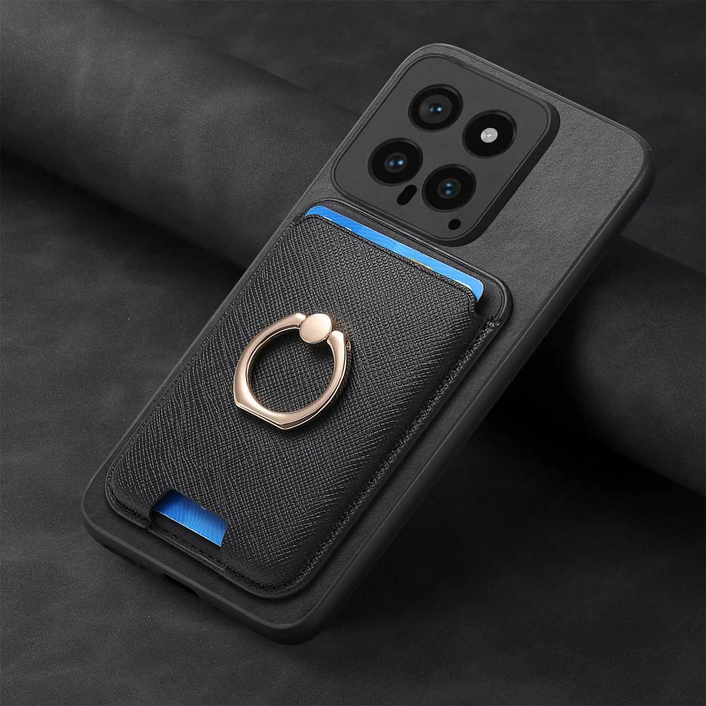 2 In 1 Vertical Card Solt Magnetic Ring Holder Wallet Case For Redmi Note 13 Pro Plus 12 11 13T POCO X6 14 Ultra Bag Stand Cover