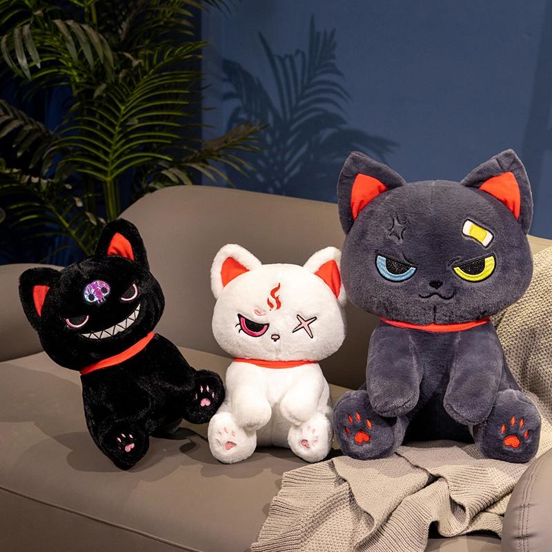 30Cm Hallowmas Gift Dark Power Plush Cat Soft Toys Cool Pirate Death Cat Plushies Stuffed Doll Boy Gift