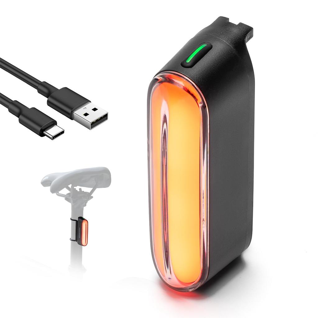 ROCKBROS Bicycle Tail Light with Magnetic Smart Brake Rear Light 7 Lighting 36 Hours of Continuous IPX6 Easy for Road Cross Day and Night and School