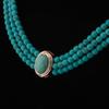 Simple Natural Turquoise Beaded Necklace Multi Layer Statement Jewelry For Women Ethnic Retro Choker Collar