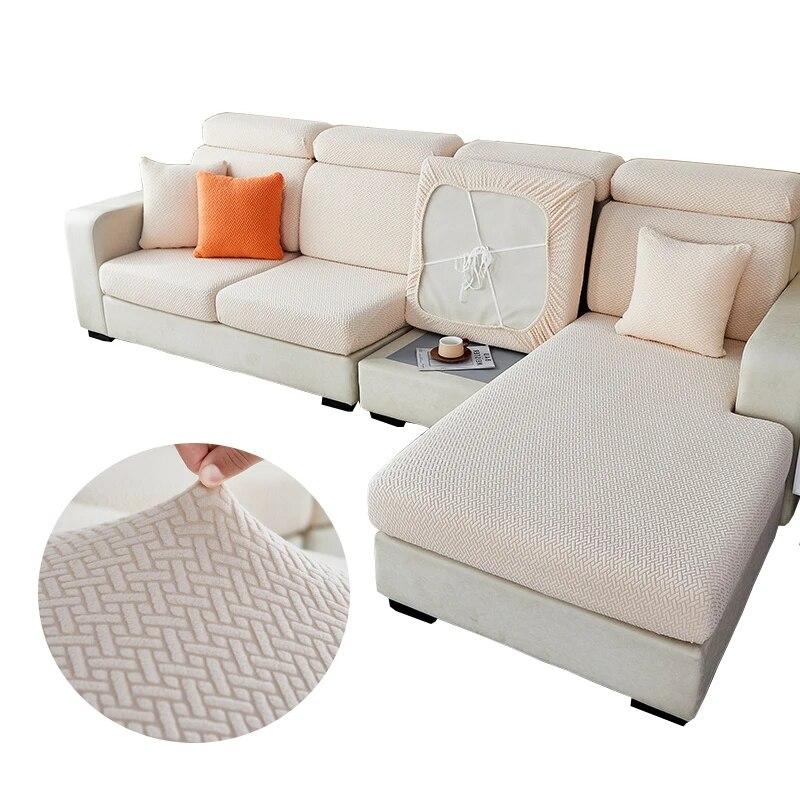 1pc jacquard plush sofa cushion cover, chalse long cover, back cushion slipcover ,stretch protector for 1/2/3/4 seat couch cover