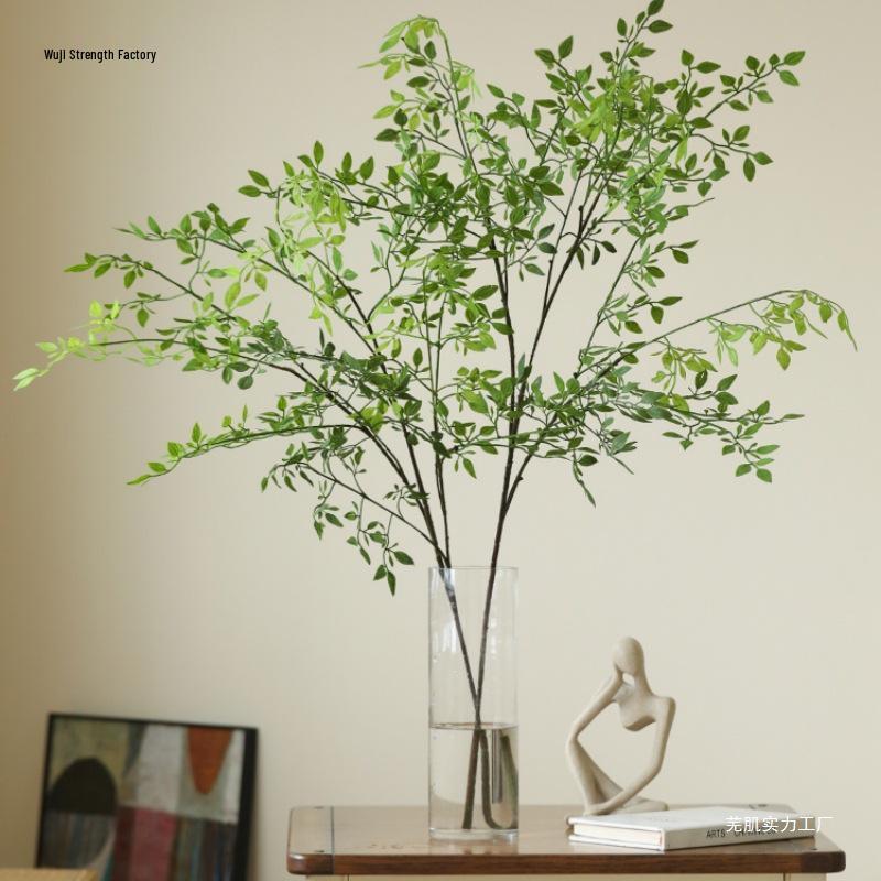 Nandina Artificial Green Plant Branch for Decor - Ideal for Living Rooms, Malls, Landscaping, Floor Ornaments, and Photography Props.
