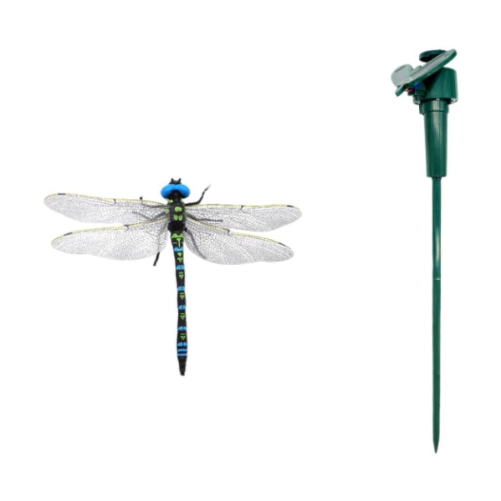 Solar Battery Powered Flying Dragonfly Fluttering for Patio Plants Landscape