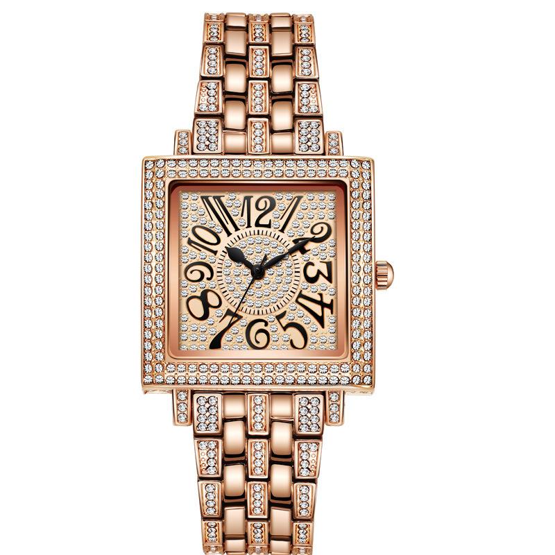 Women'S Fashion Niche Light Luxury Square Gypsy Star Large Dial Waterproof Quartz Alloy Watch