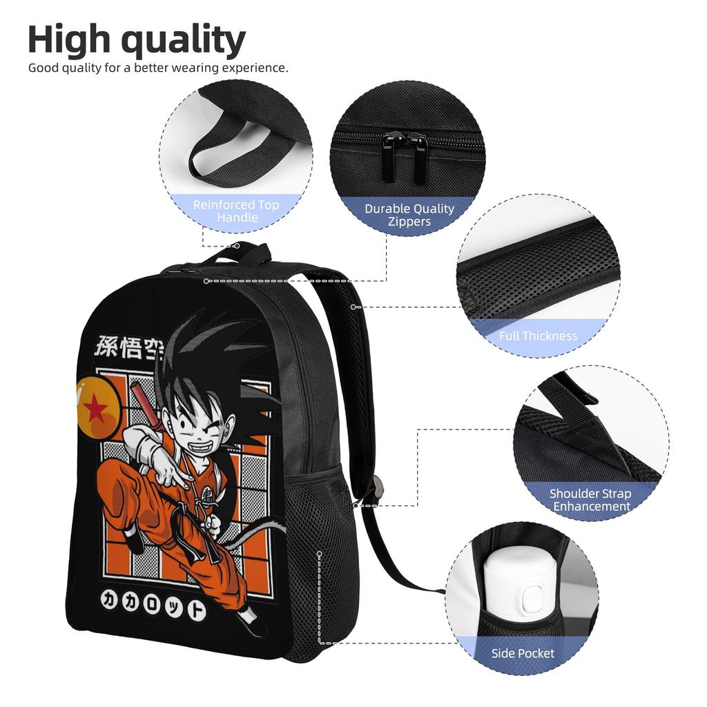 Songoku Dragon Ball Z  Backpack for Men Women Teenage Student Business Daypack  College Shoulder Bag Durable