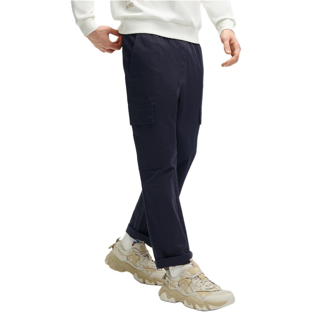 Fila Solid Woven Straight Leg Casual Pants Men Bottoms Dark-Blue F11M419802F-NV