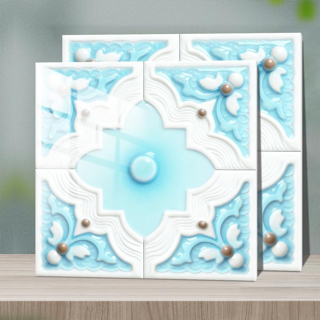 Waterproof 3D Tile Stickers Self-Adhesive PVC Wall Decals - Herringbone & Brick Style for Kitchen Backsplash Decor - Multi Designs