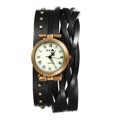 Unisex geflochtenes Lederarmband Antike wasserdichte analoge Armbanduhr aus Leder mit Quarz-Uhrwerk Große Funktionsvielfalt Perfektes Geschenk für den Tag